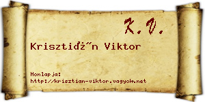 Krisztián Viktor névjegykártya